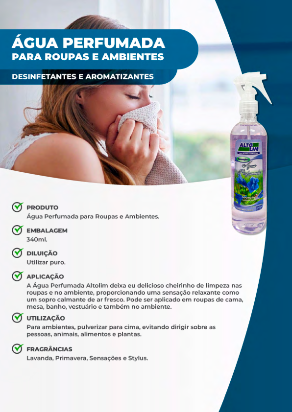 Água Perfumada para Roupas e Ambientes.