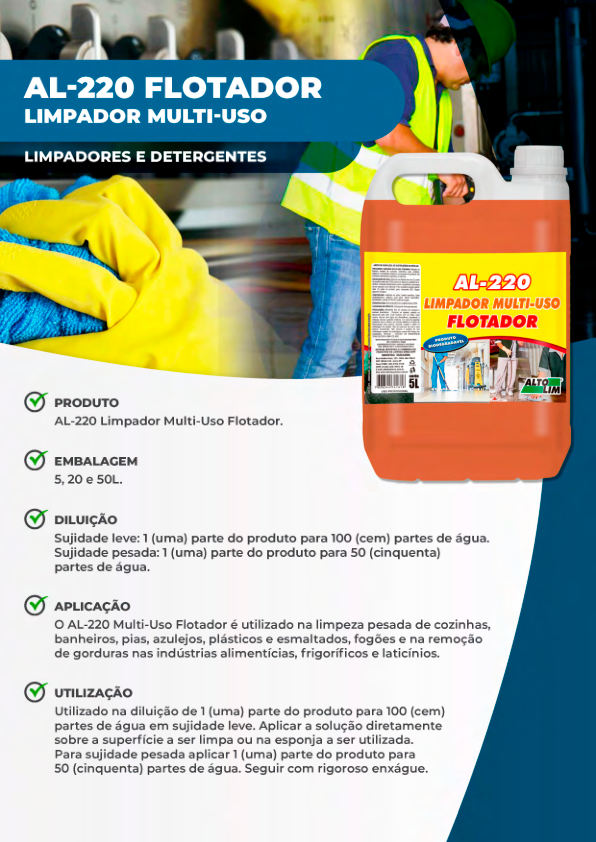 AL-220 Limpador Multi-Uso Flotador.
