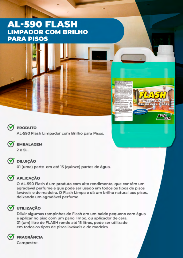 AL-590 Flash Limpador com Brilho para Pisos.