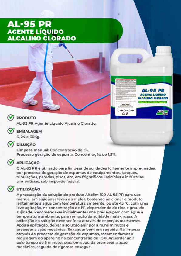 AL-95 PR Agente Líquido Alcalino Clorado.